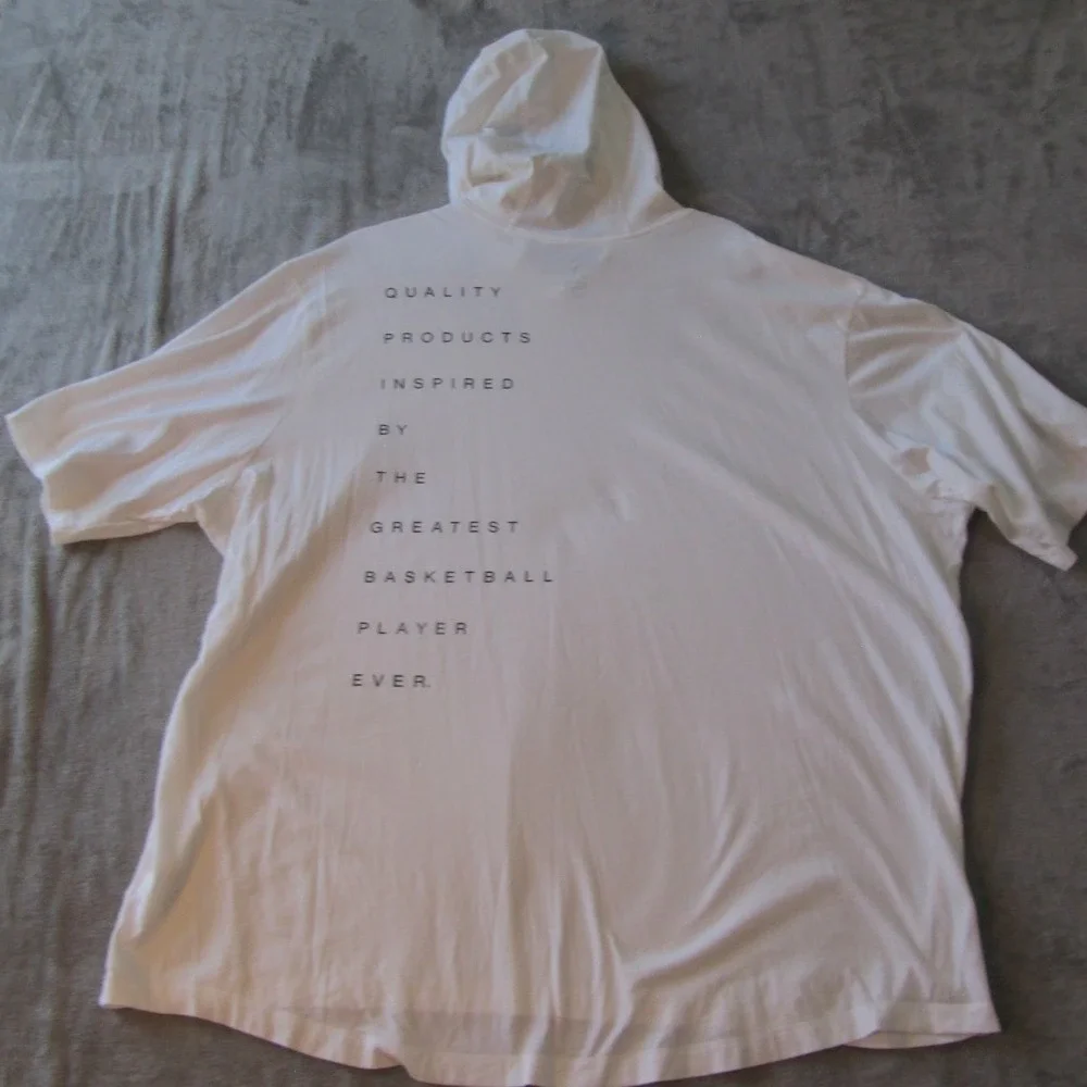 Jordan Hooded T-Shirt Mens 3XL White Graphic Short Sleeve Basketball Jumpman